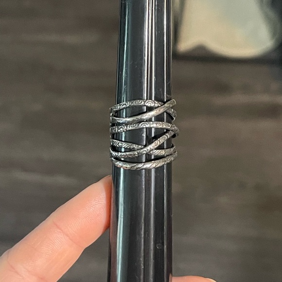 STERLING SILVER CRISSCROSS RING ISRAEL OR PAZ s - Picture 6 of 6